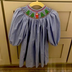 Smocked Christmas dress 9 mo Mom and Me